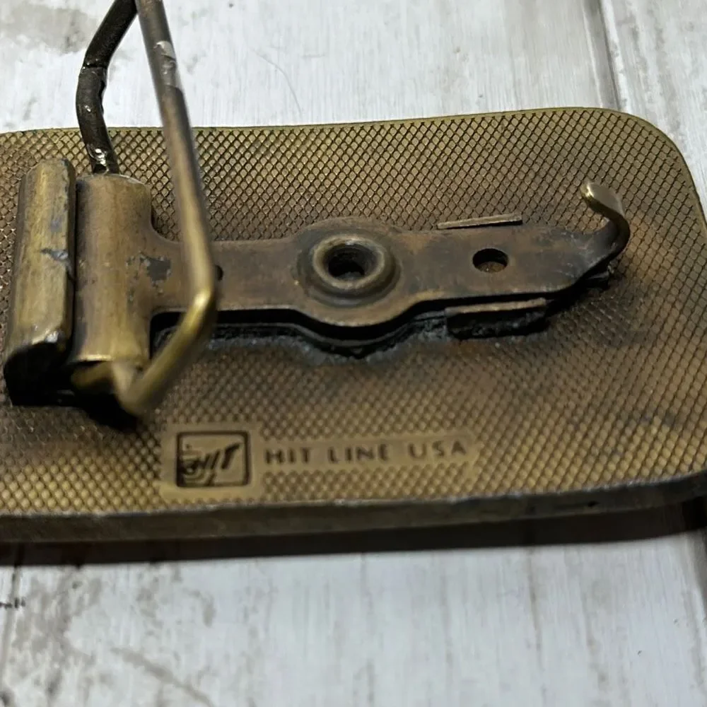 Timberline Stoves Raised Mountain Design Gold Colored Belt Buckle Hit Line‎ USA